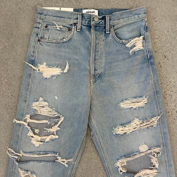 AGOLDE 90's Mid Rise Loose Fit Jeans in Unhinged NWT - Picture 3 of 12